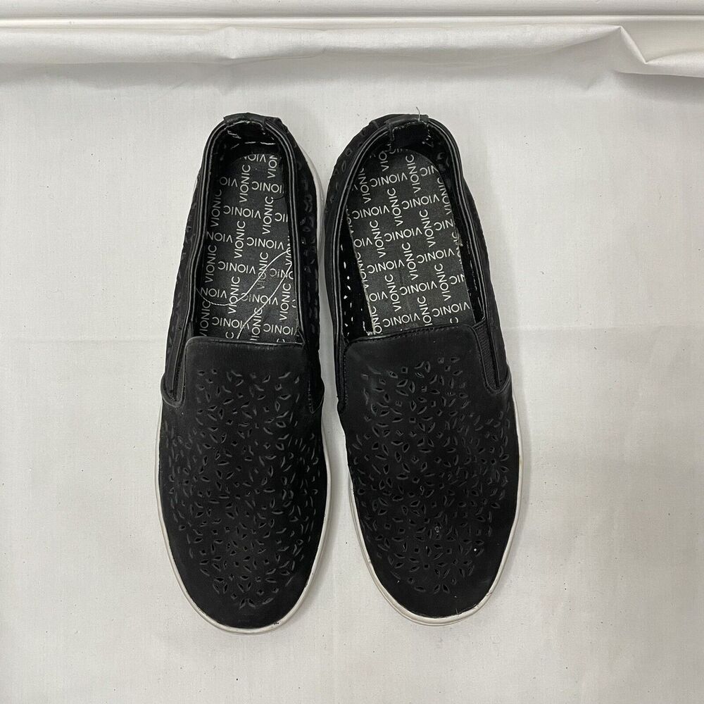 Vionic Midi Perf Perforated Slip On Shoes Leather… - image 3